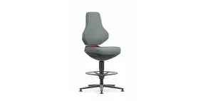 ESD TEXON 3 bureaudraaistoel, met glijders en voetring, Skintec grijs