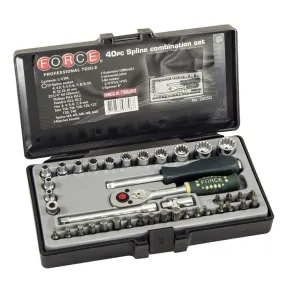 FORCE 2405Q 1/4″ Doppenset Spline 40 delig